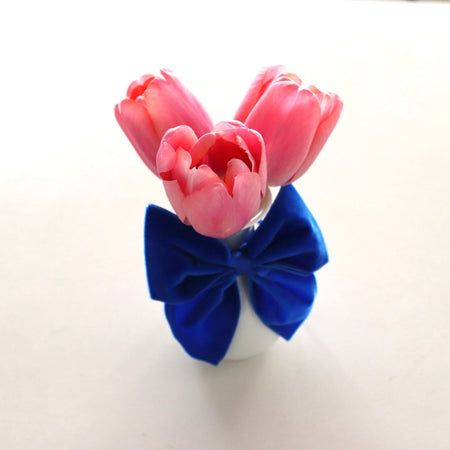 Velvet Bow Blue (Set of 4)