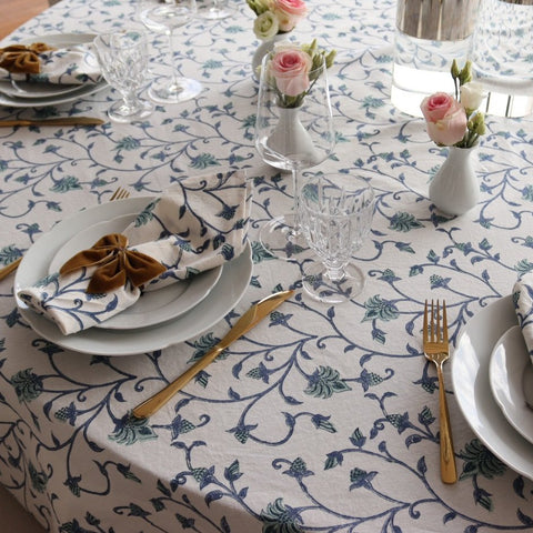 Riviera Blue Tablecloth